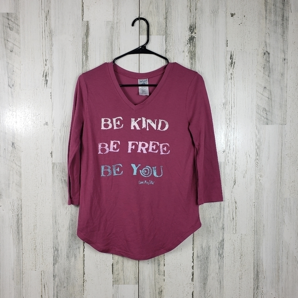 love this life vneck long sleeve shirt women's size medium